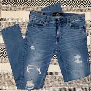 Ripped blue jeans